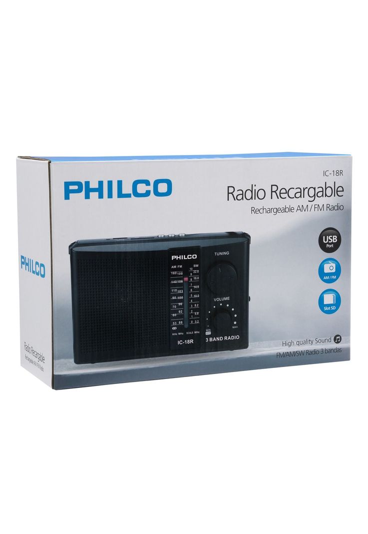 Radio AM / FM Multibandas Recargable a Pilas y Corriente 18R-9