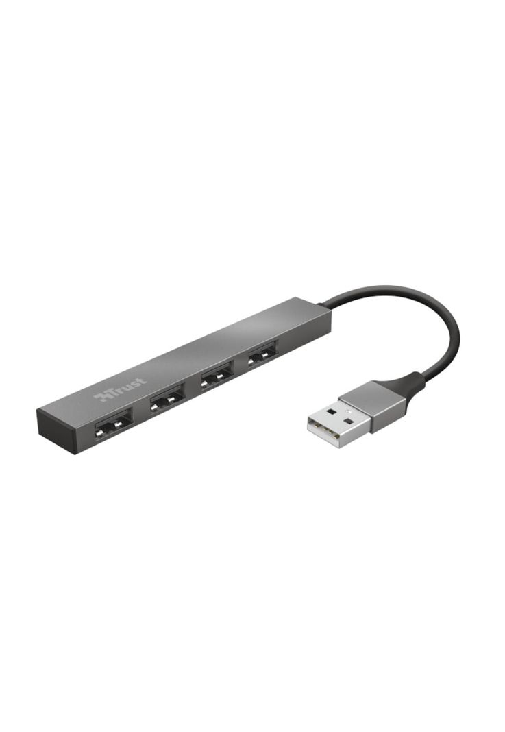 Hub Usb Trust Halyx 4 Puertos Usb 2.0 Flat Aluminium High Speed-0