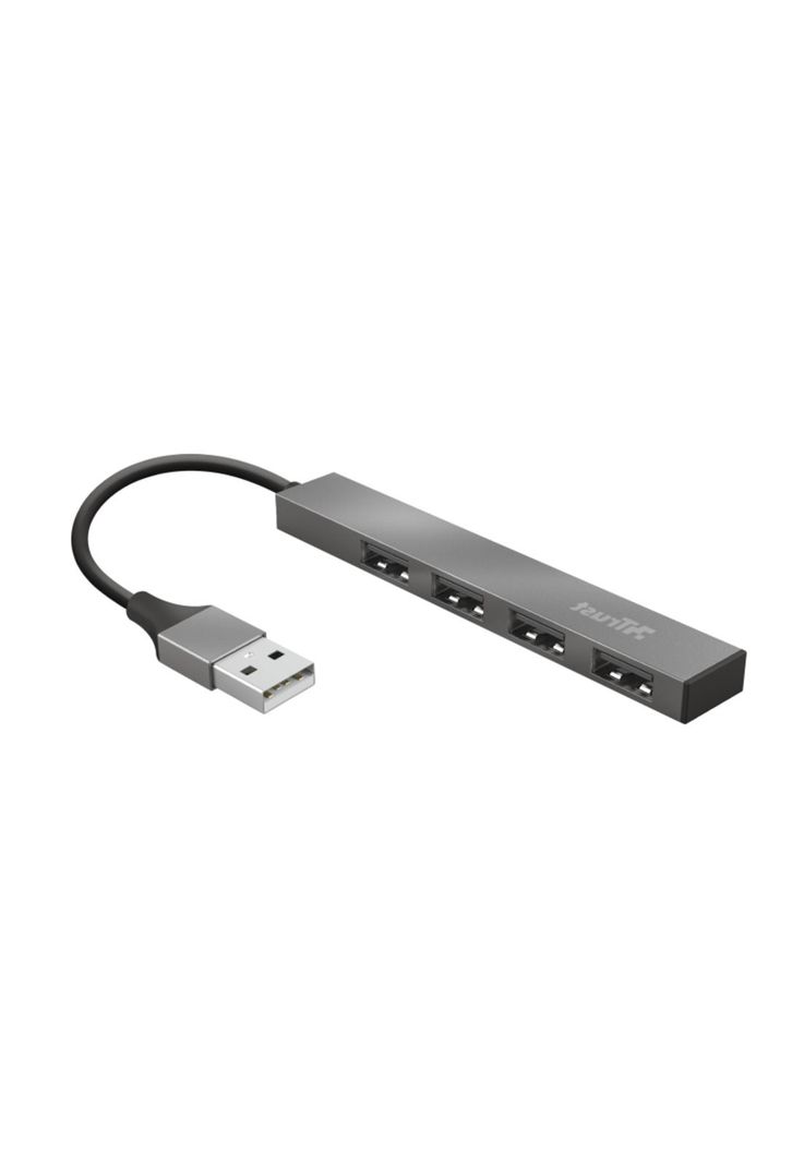 Hub Usb Trust Halyx 4 Puertos Usb 2.0 Flat Aluminium High Speed-1
