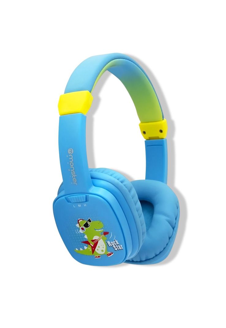 Audifono Dinosaurio para Niños Monster Cool Kids Ck03B Azul-0