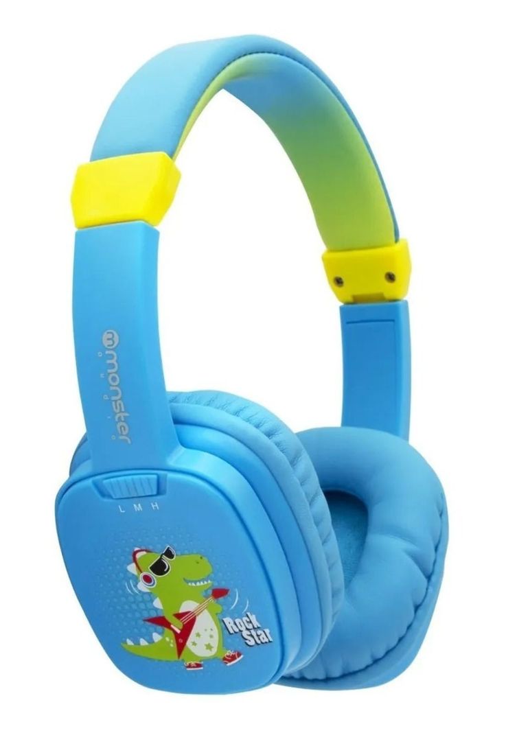 Audifono Dinosaurio para Niños Monster Cool Kids Ck03B Azul-2