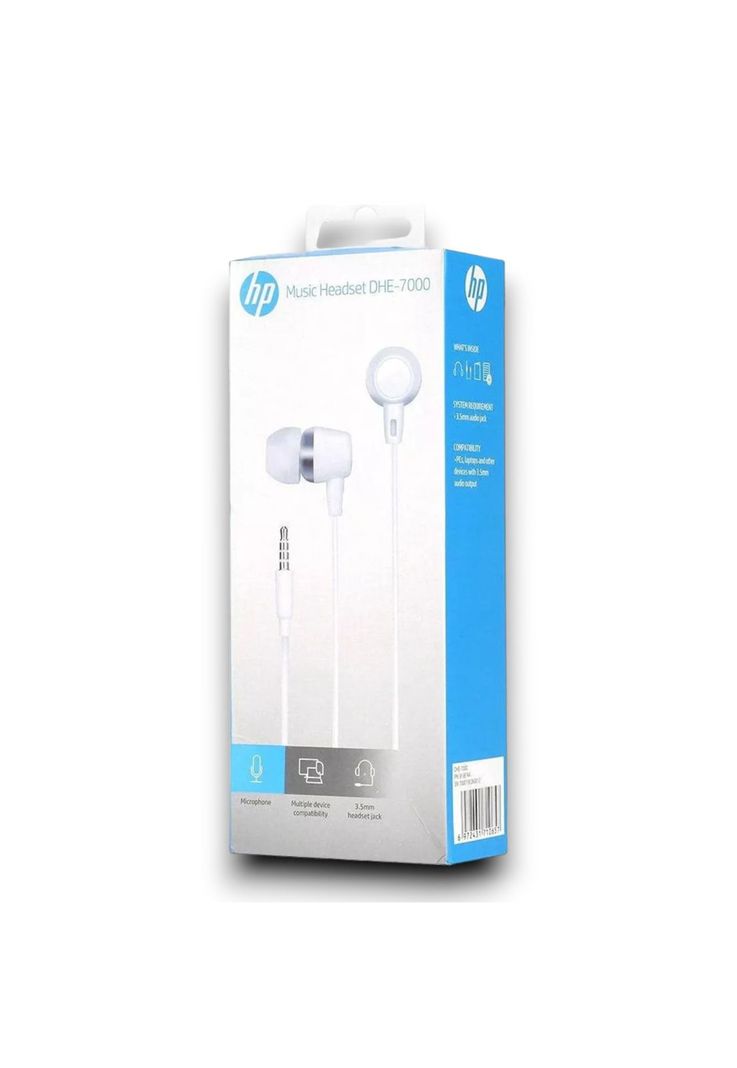 Audífonos In Ear HP Con Manos Libres Blancos DHE-7000-6