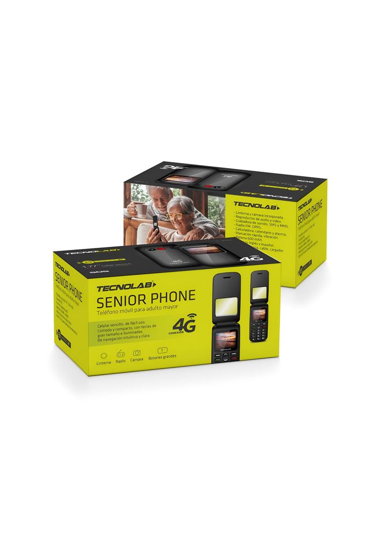 Teléfono Senior Adulto Mayor Tipo Almeja Modo S.O.S 4G 456BK-3