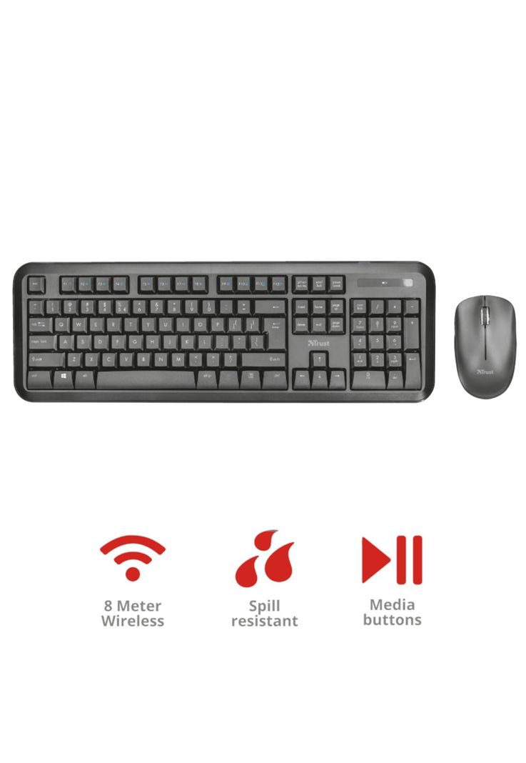 Kit Mouse y Teclado Inalambrico Trust Nova Multiusos 2.4 Ghz-6
