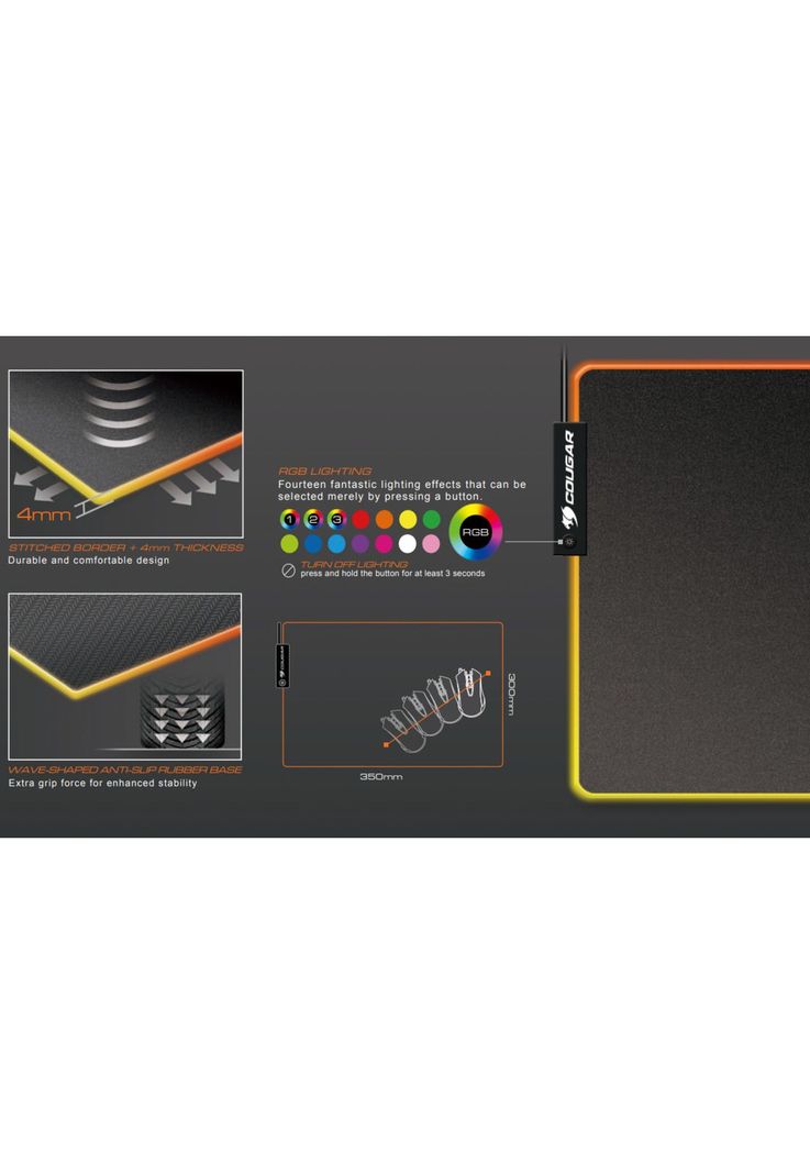 Mouse Pad Cougar Neon Gaming Series FULL RGB-6