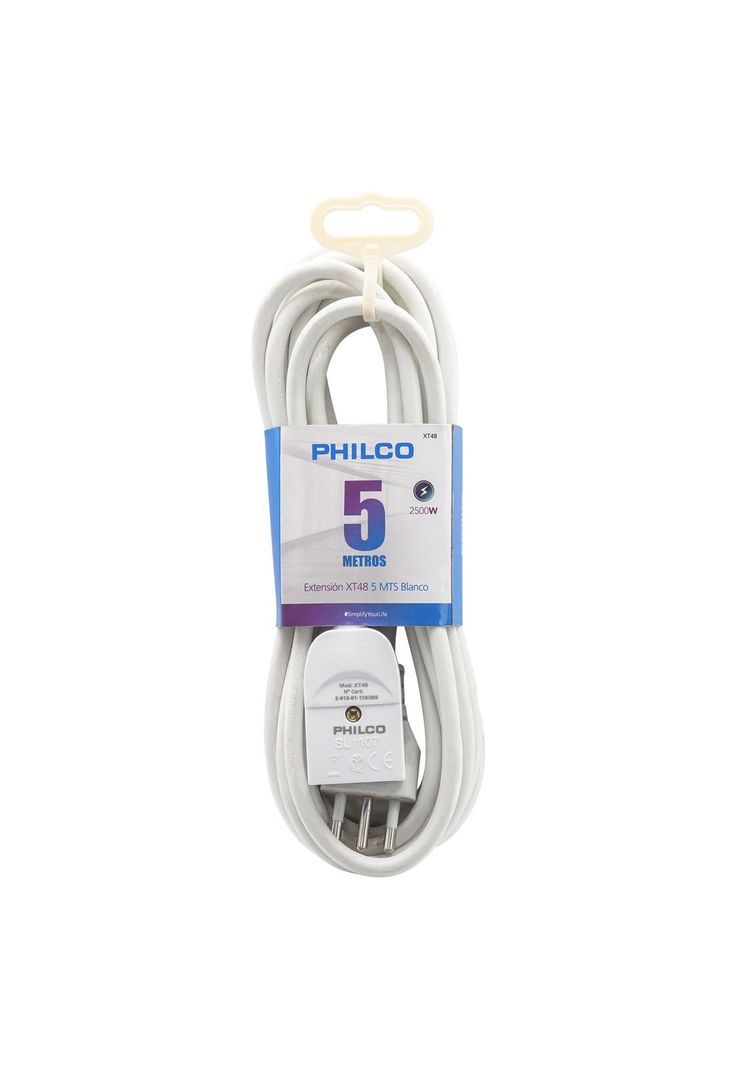 Extensión Eléctrica Alargador 5m Certificado SEC XT48 Blanco-1