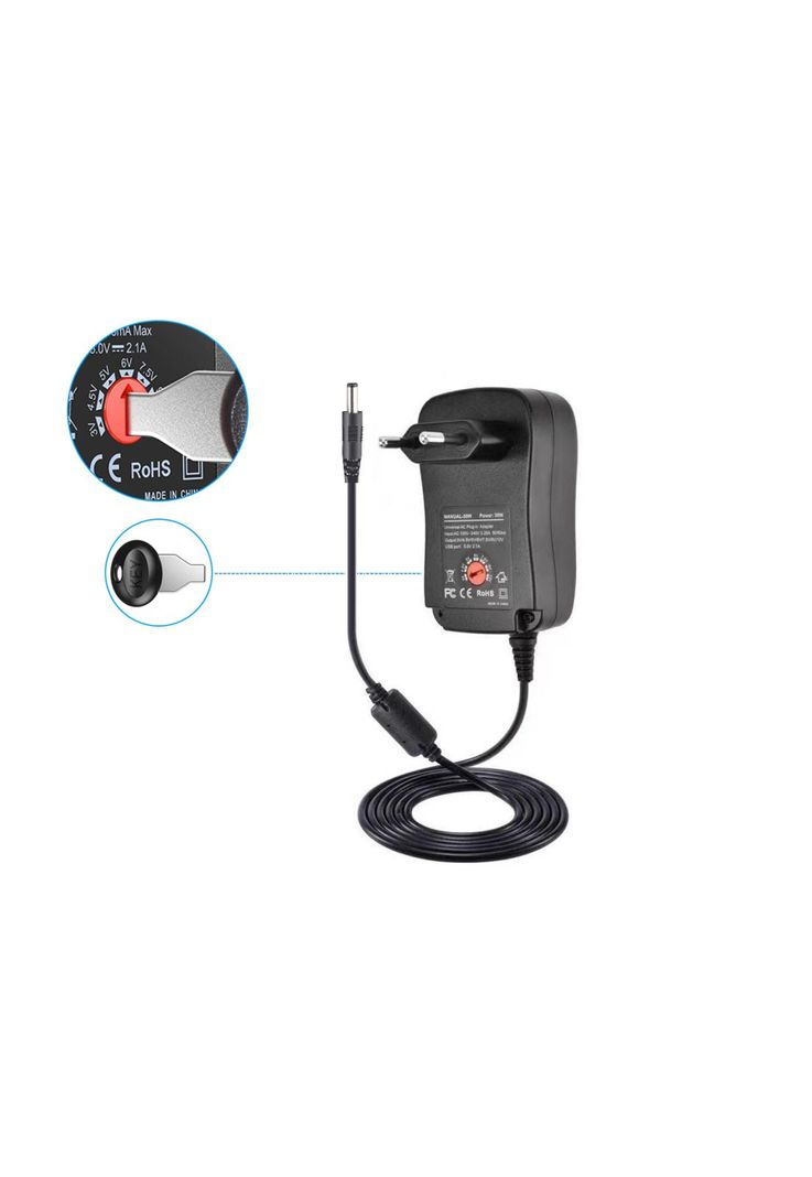 Eliminador de Pilas 12V/2A Regulable + Plug Universales CH24-2