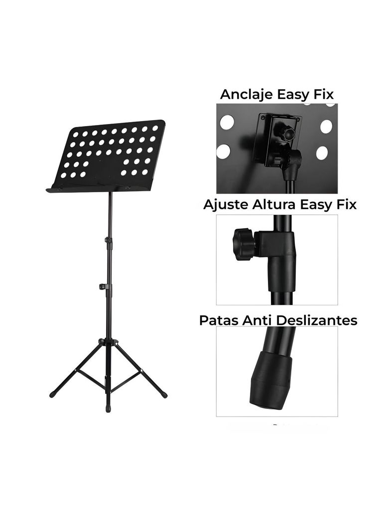 Soporte Atril de Partituras con Altura Ajustable de Aluminio-5