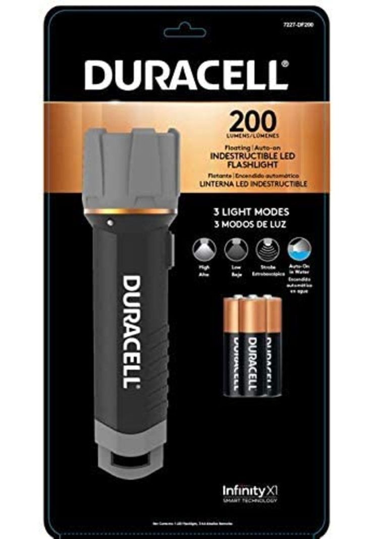 Linterna Duracell Flotac Infinity X1 de 200 Lumenes LED IPX4-5
