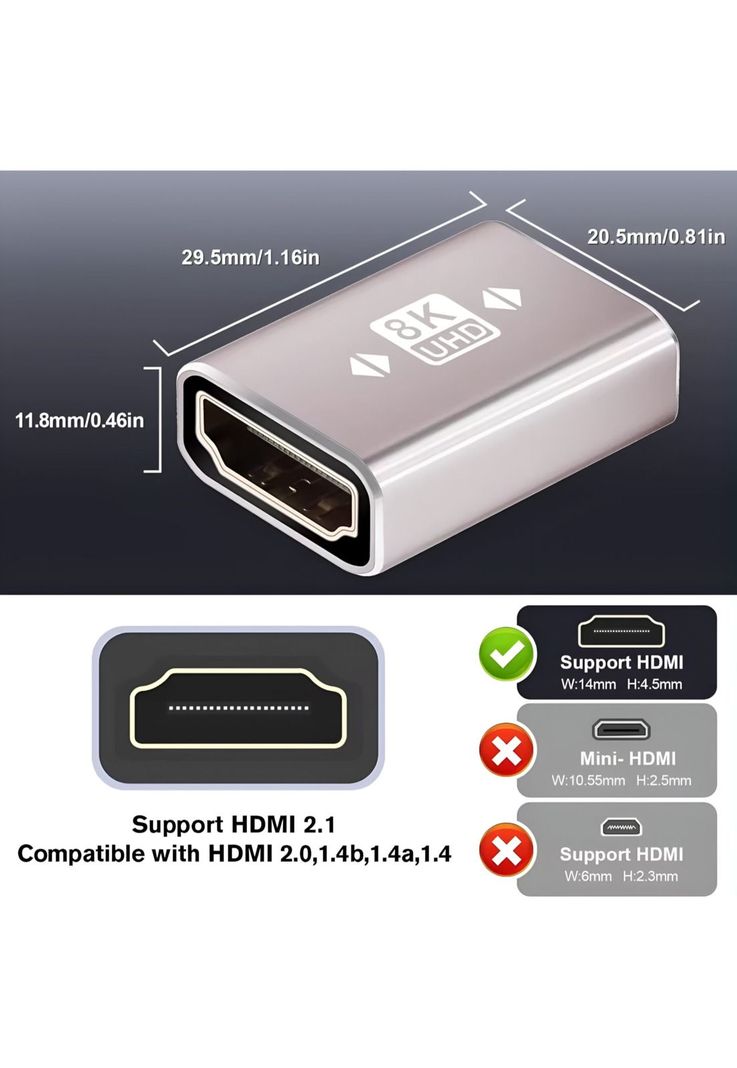 Copla para Cables HDMI a HDMI 8K 18Gbps 3D BIRLINK BR10317-5