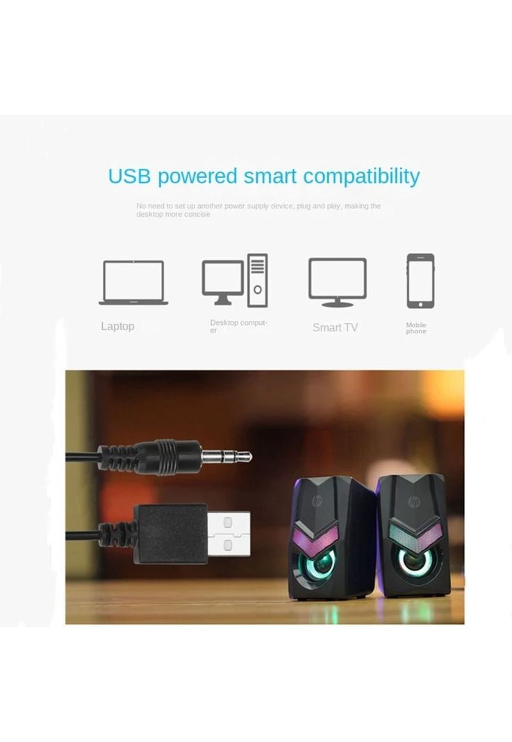 Parlante USB HP Multimedia con Iluminación RGB DHE-6000-9