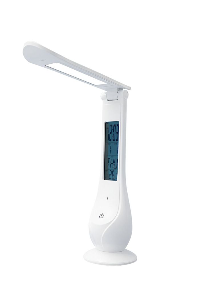 Lampara de Escritorio LED Recargable Touch con Reloj DL368-0