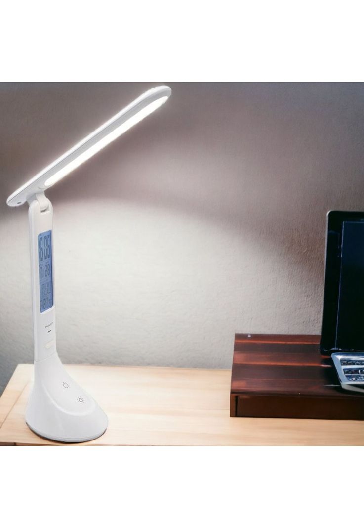 Lampara de Escritorio LED Recargable Touch con Reloj DL368-1