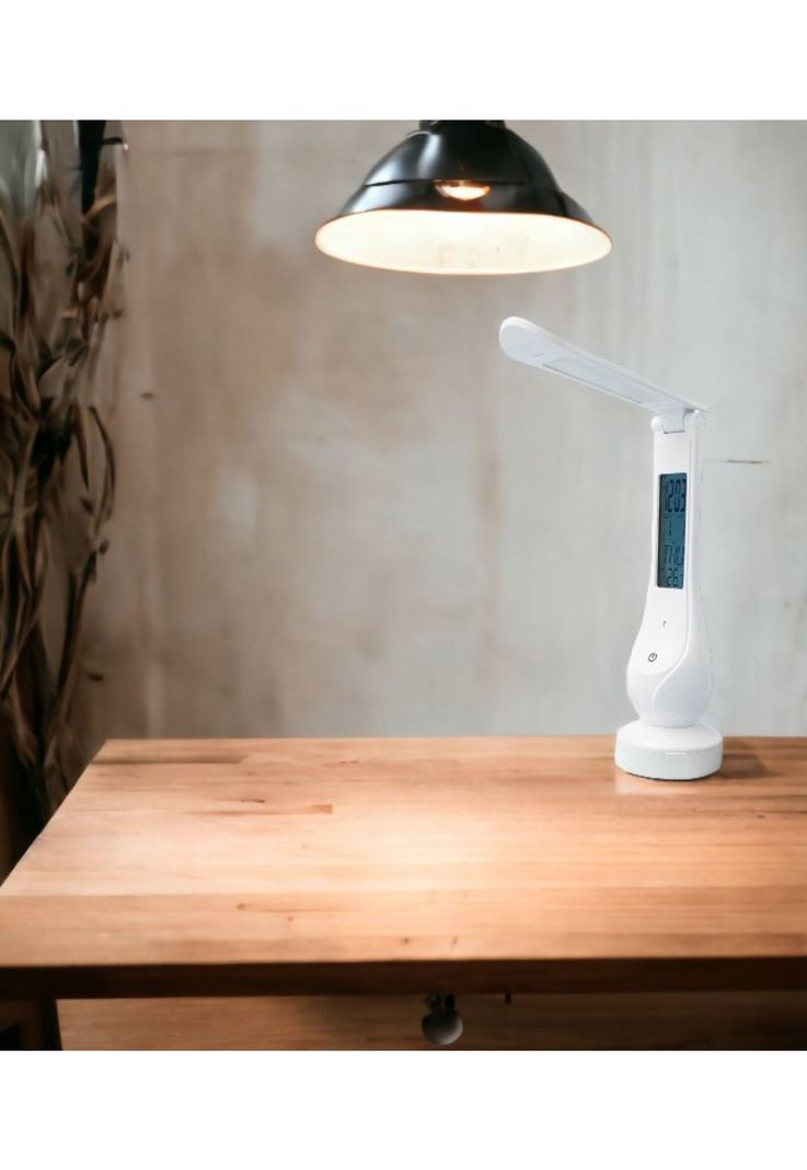 Lampara de Escritorio LED Recargable Touch con Reloj DL368-4