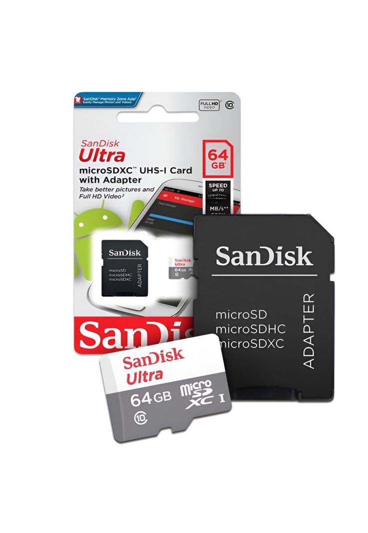 Memoria Micro SD SanDisk 64 GB Clase 10 High Speed 100 Mbps-0