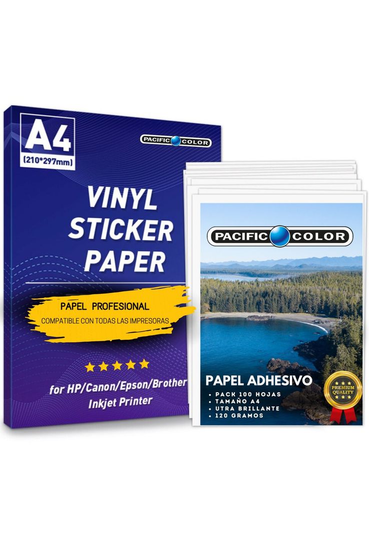 Papel Fotografico Autoadhesivo 120g Premium A4 Pack 100 Hoja Blanco