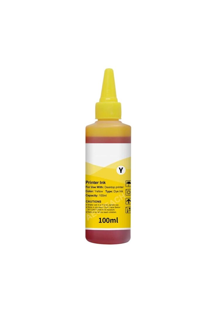 Tinta para Recargar Impresoras 100ML Yellow Premium Quality Amarillo
