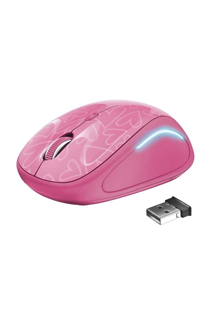 Mouse Inalambrico Rosado Retro Iluminado Rgb Trust Yvi 22336-0