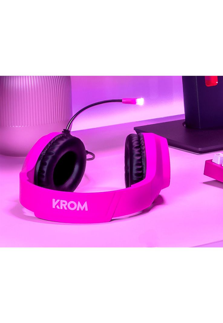 Audífonos Gamer de Barbie Rosados KROM KHALI Multiplataforma-9