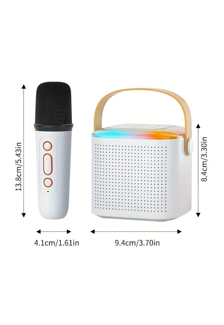 Karaoke RGB para niños con Micrófonos Inalámbricos y Efectos-2