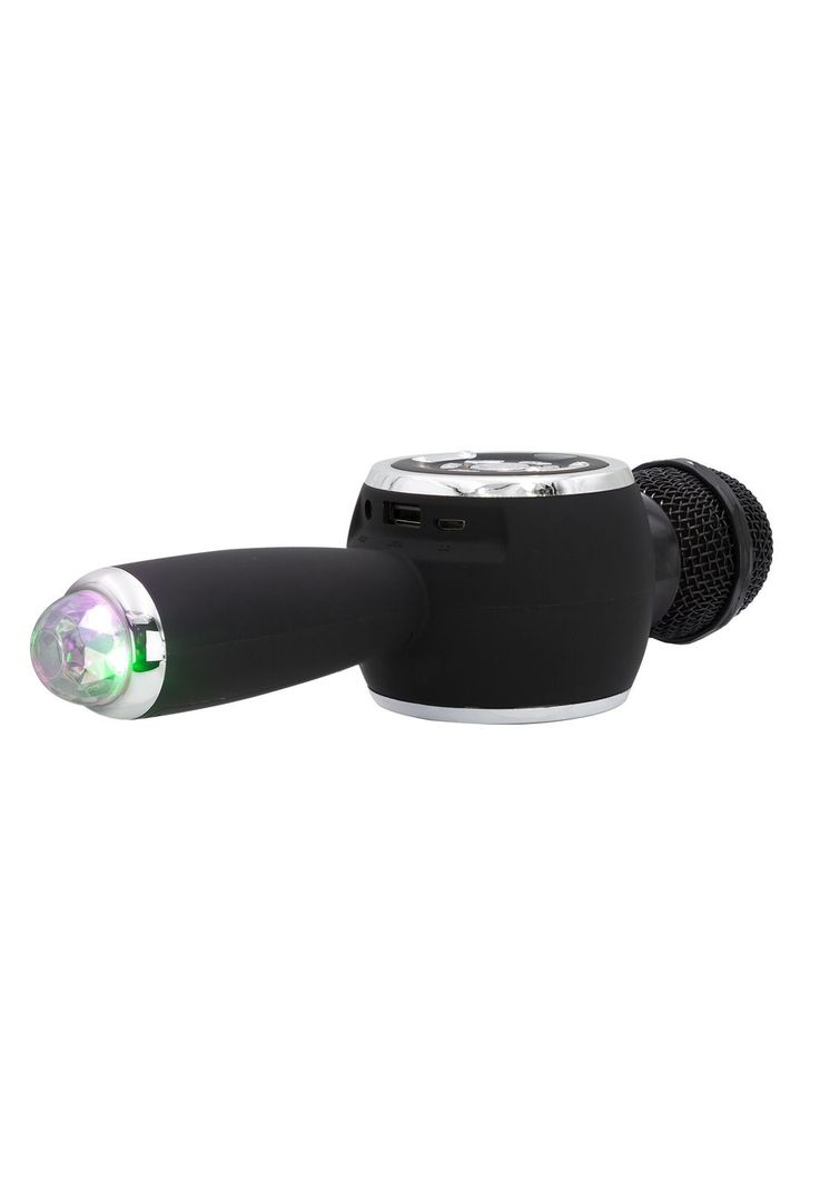 Micrófono Parlante Karaoke BT TWS con Luces Recargable Black-1