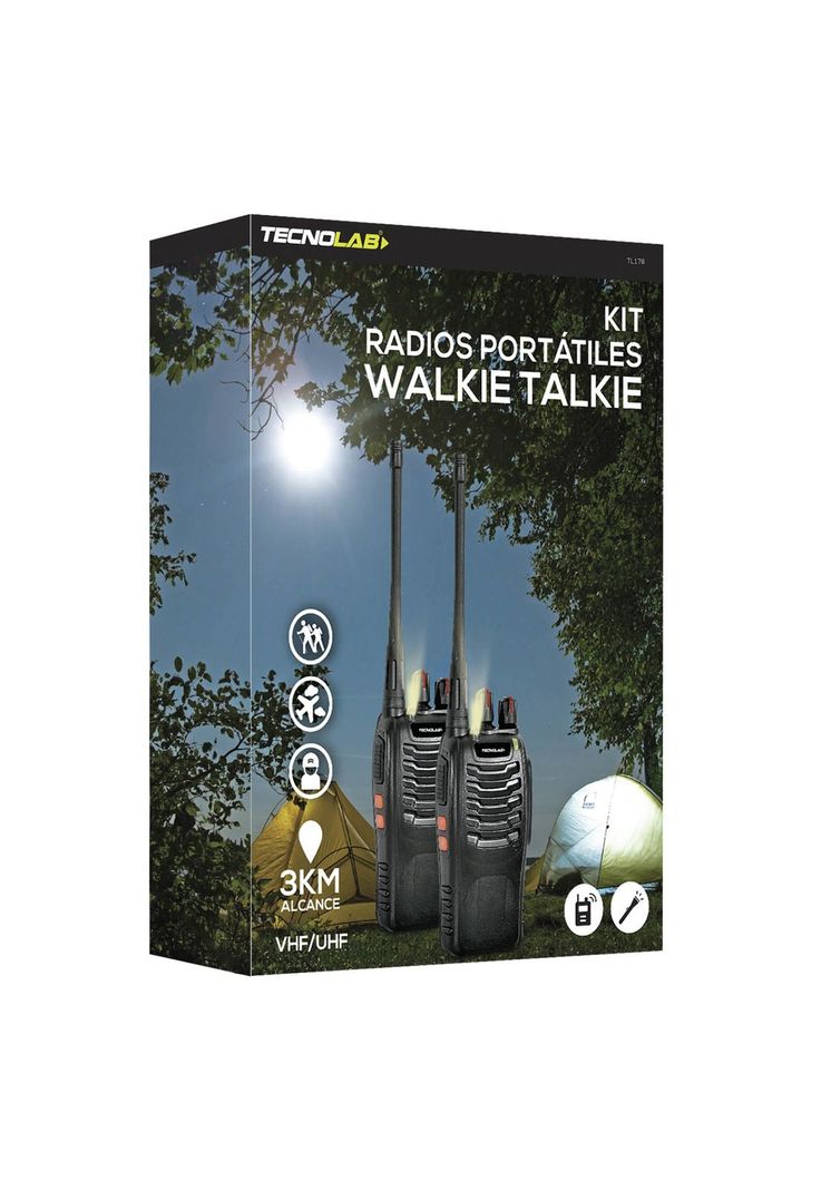 Kit De Radios Walkie Talkie VHF/UHF Recargable Tecnolab 16ch-5
