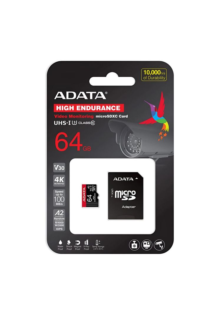Memoria Micro SD Adata 64GB Clase 10 para 4K High Endurance-0