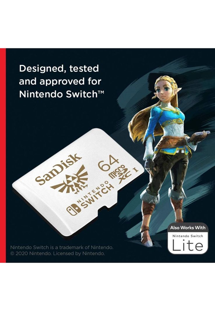 Memoria Sandisk Nintendo Switch 64 GB Micro SD Official Pack-5