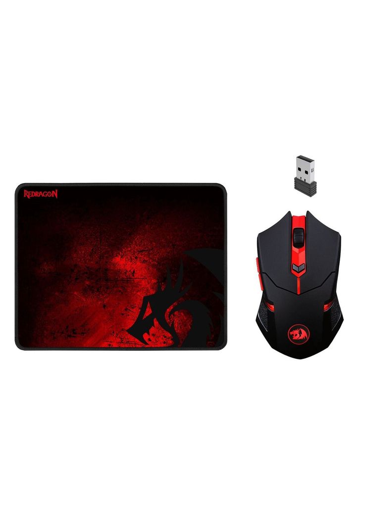 Pack Gamer Mouse Inalambrico 2.4 Ghz + Pad Redragon 33x26cm-2