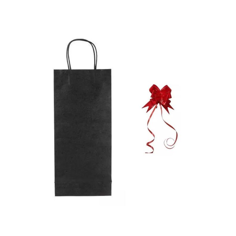 Cinta de Regalo Rojo + Bolsas Para Vino 12 Uni-0
