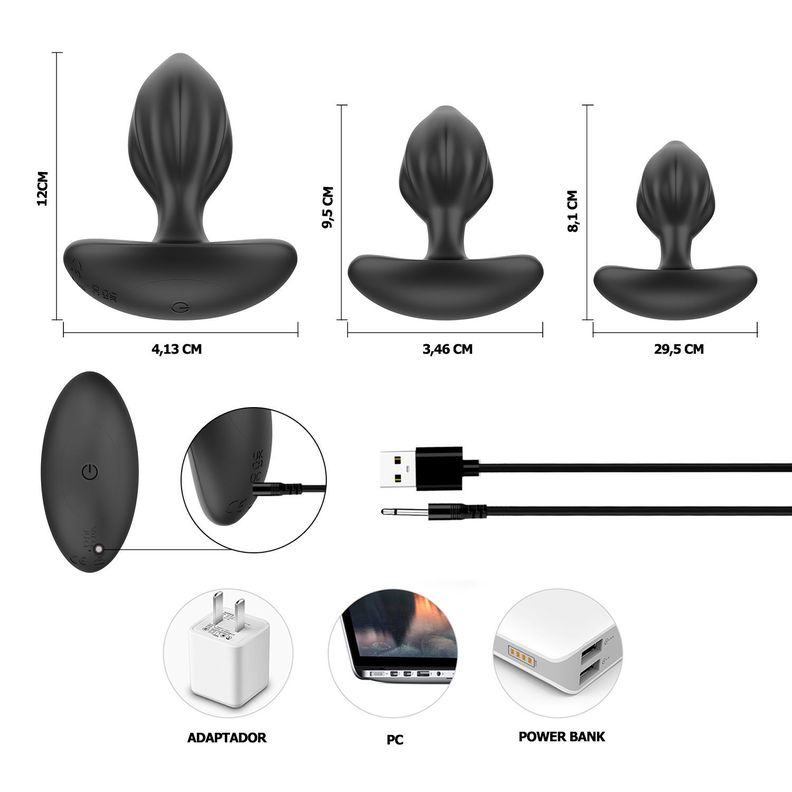Set De Plugs Anal Con Vibración-3