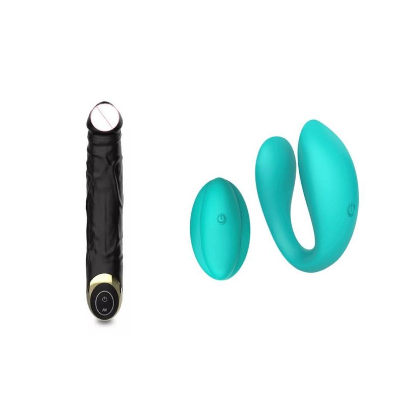 Vibrador Dildo Para Punto G + Vibrador Dual Vaginal Con Control Remoto-0