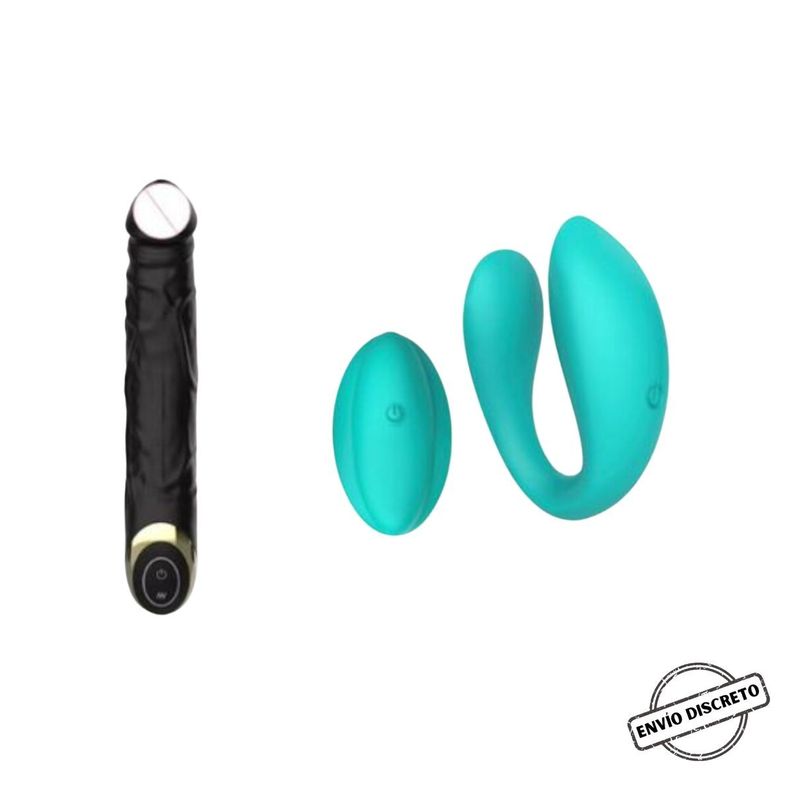 Vibrador Dildo Para Punto G + Vibrador Dual Vaginal Con Control Remoto-1
