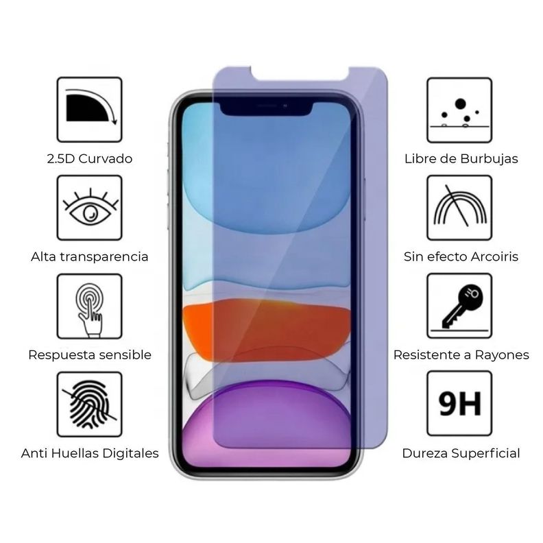 Vidrio templado blue ray 2.5d iphone 12 pro-1
