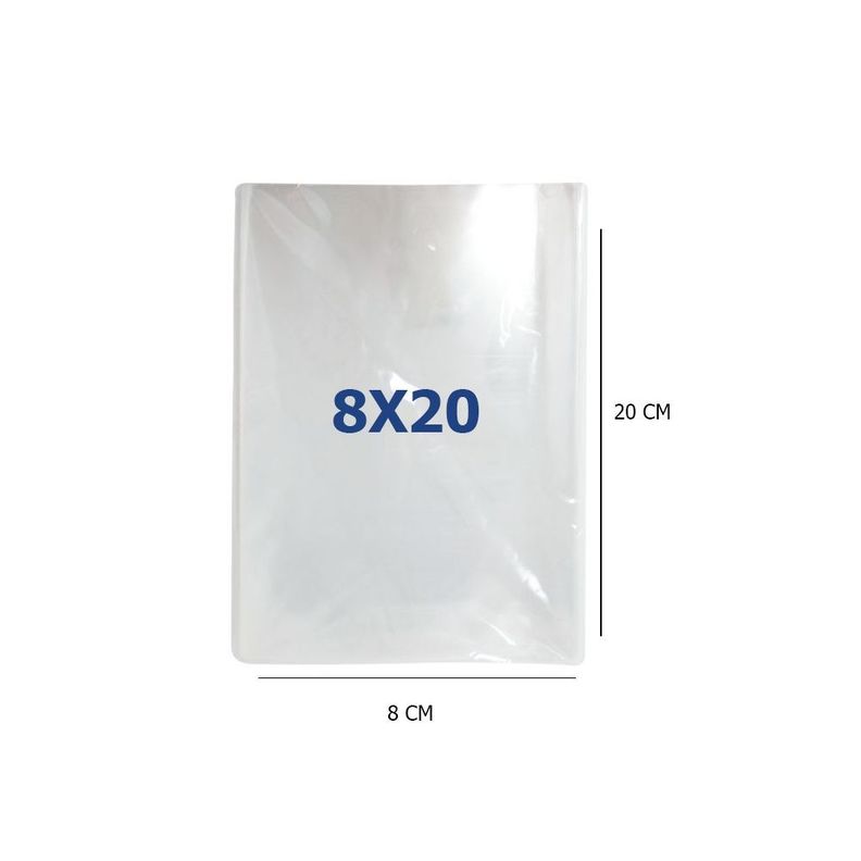 Bolsas Plástica Celofán Transparente 8x20 (200 Unidades)-1