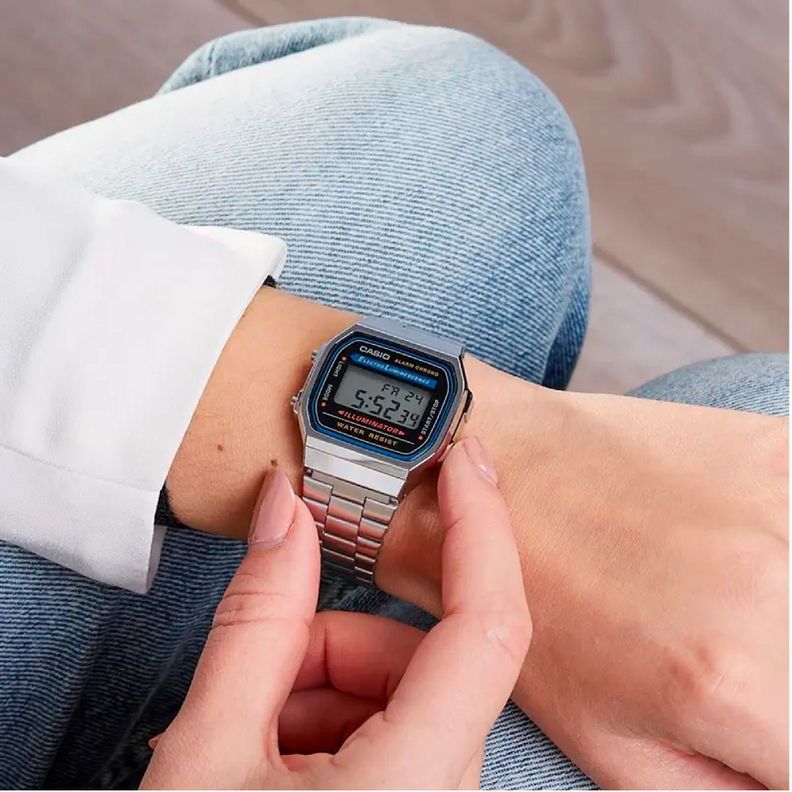 Reloj A-168WA-1 Unisex Digital Acero-1