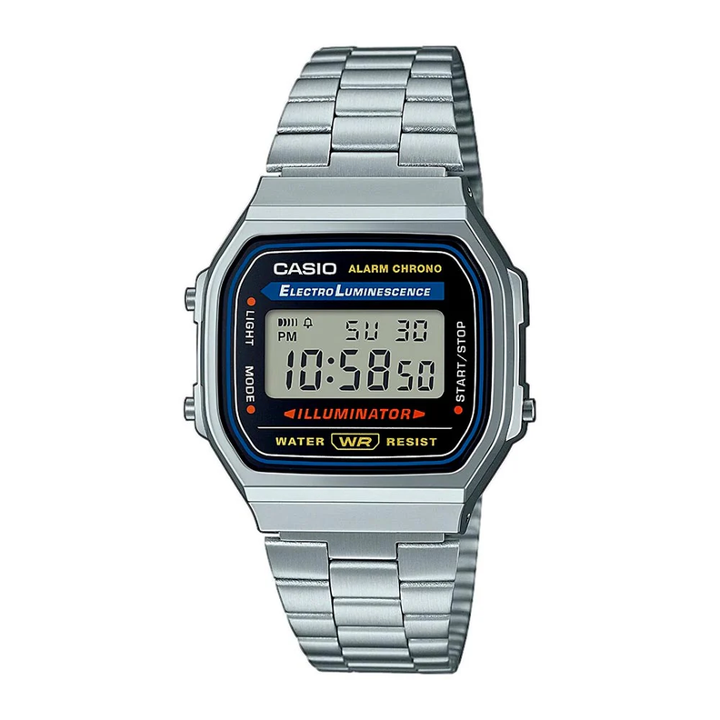 Reloj A-168WA-1 Unisex Digital Acero-0