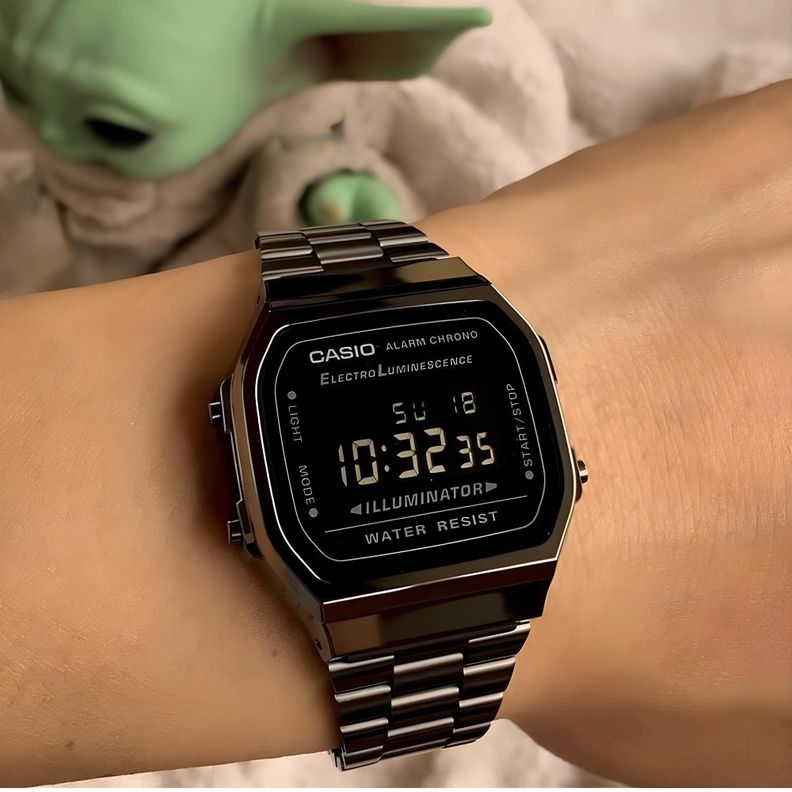 Reloj A-168wgg-1b Vintage Digital Metal CASIO-4