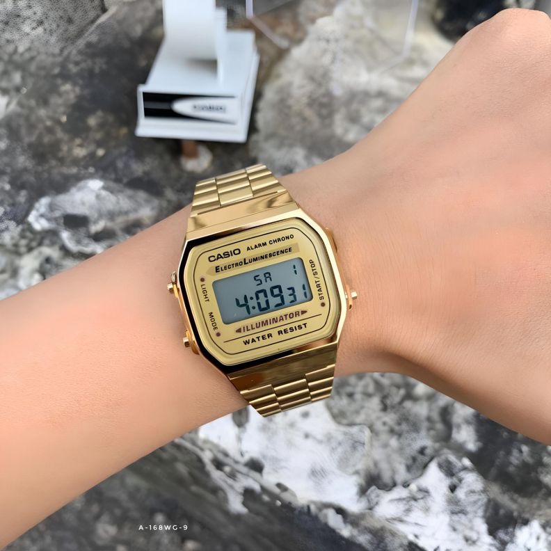 Reloj A-168wg-9 Vintage Digital Metal CASIO-4