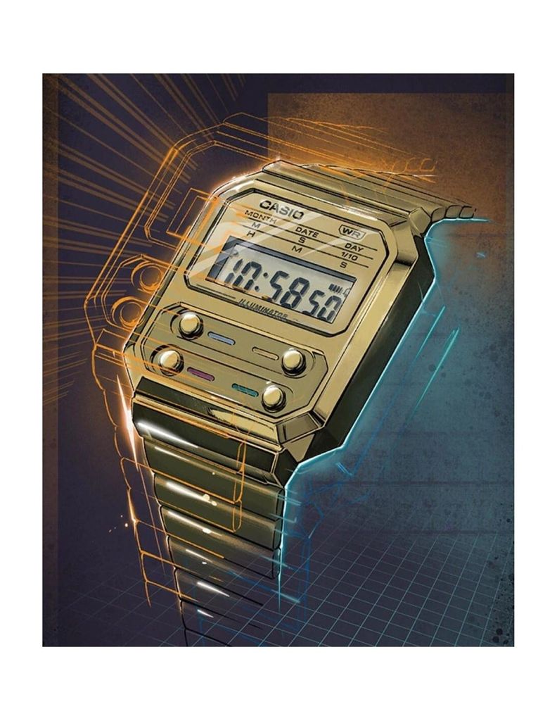 Reloj A-100weg-9a Vintage Digital Metal CASIO-5