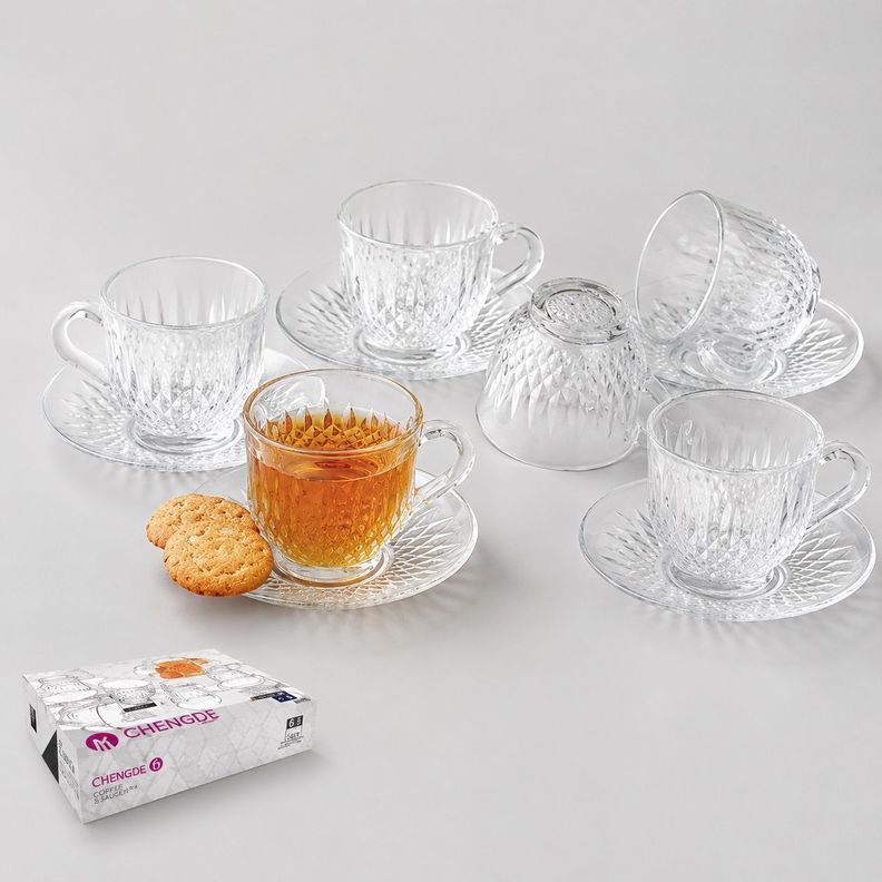Juego de Tazas de Cafe Clear