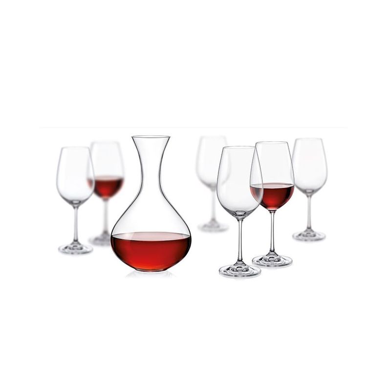 Set Decantador de Vino Con 6 Copas Cristal-0