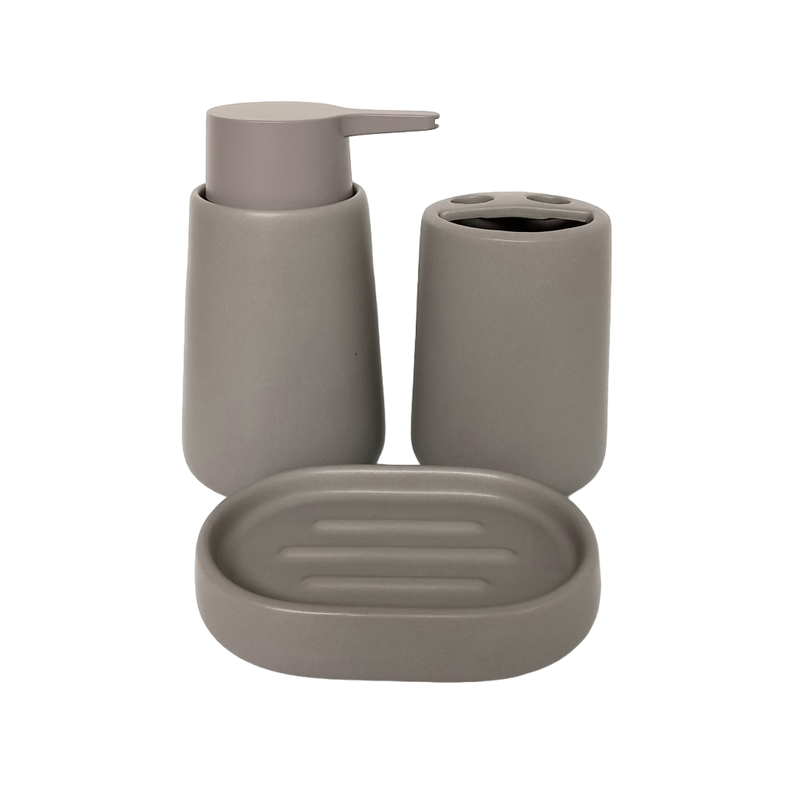 Juego Baño Cerámica Gris -0