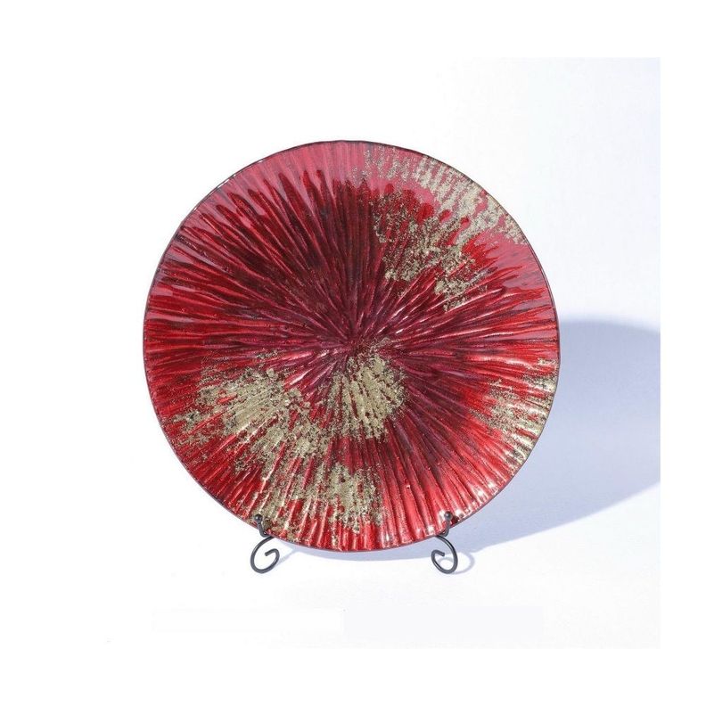 Plato Decorativo Vidrio Red-0