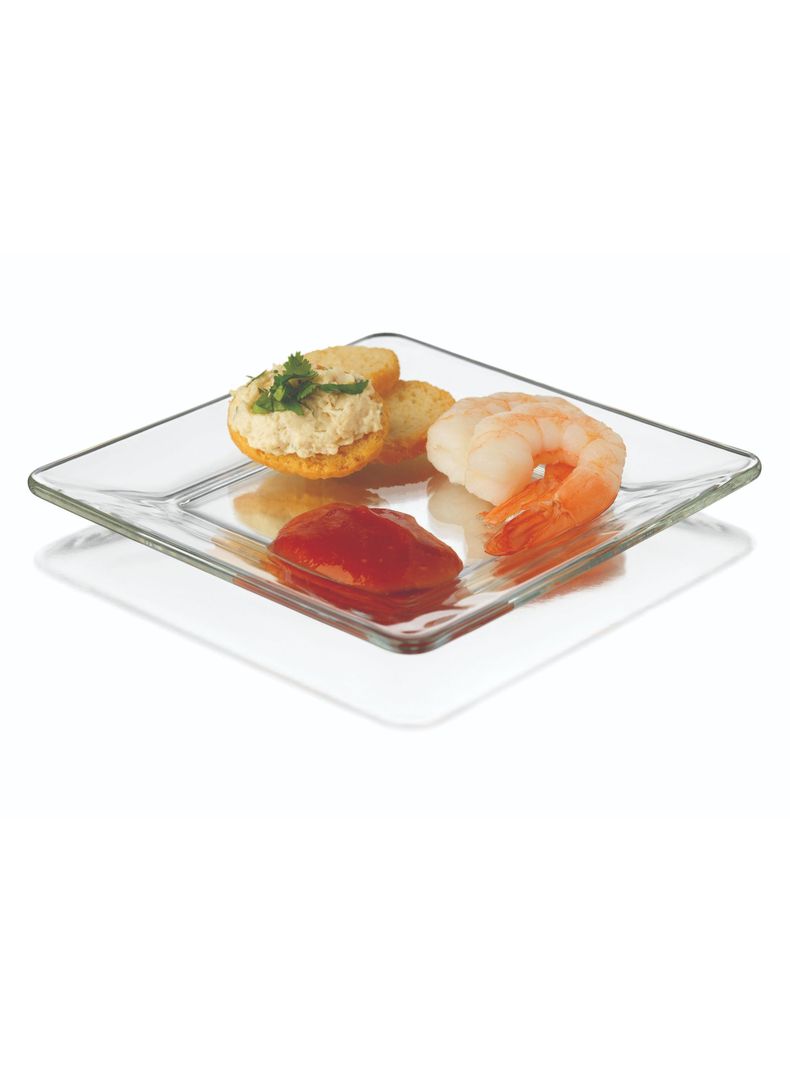 Plato Cuadrado Vidrio 26 cm-0