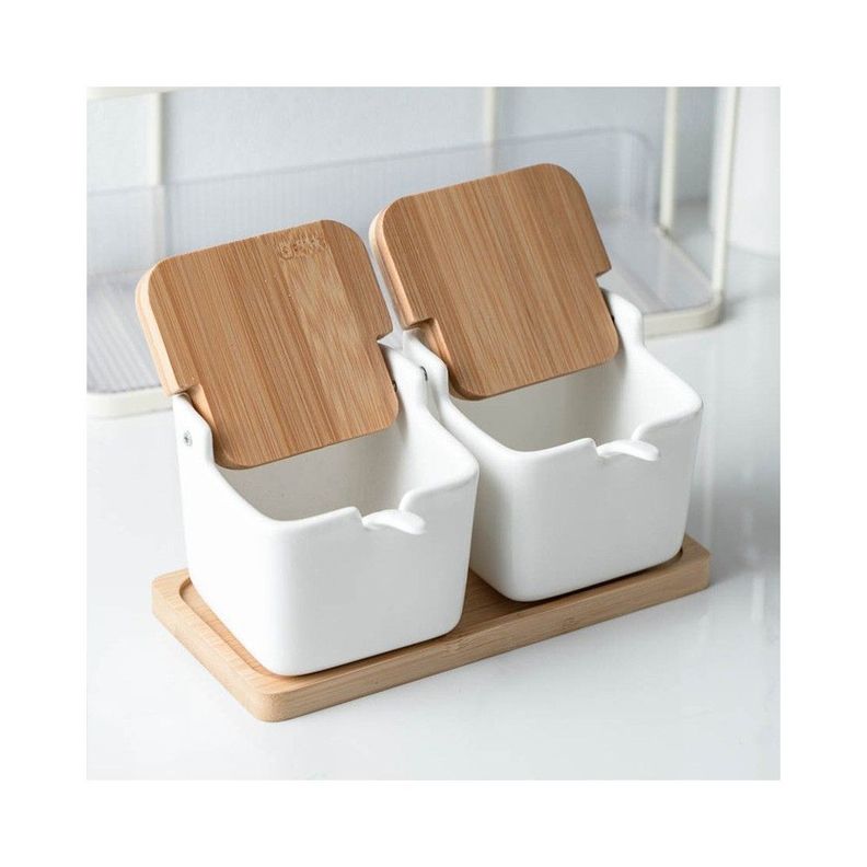 Set Especieros Con Cucharas y Base