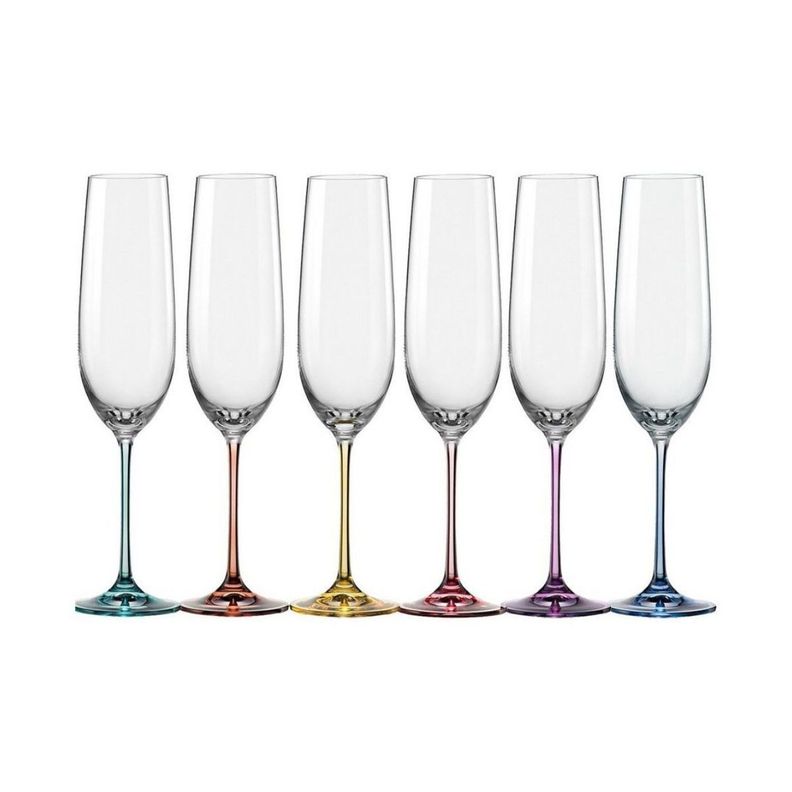 Set  6 Copas Colores Espumante Cristal 190 ml-0