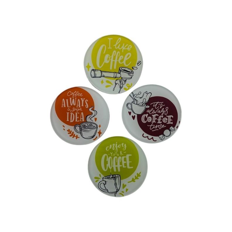 Set 4 Posavasos Vidrio Coffee-1