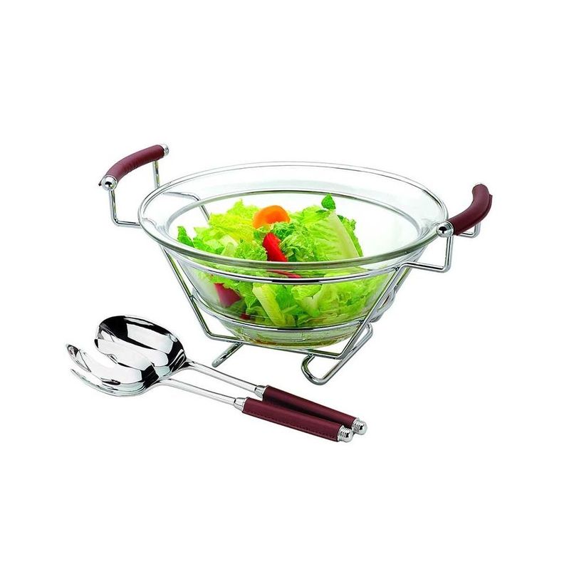 Ensaladera Vidrio con 2 Utensilios-0