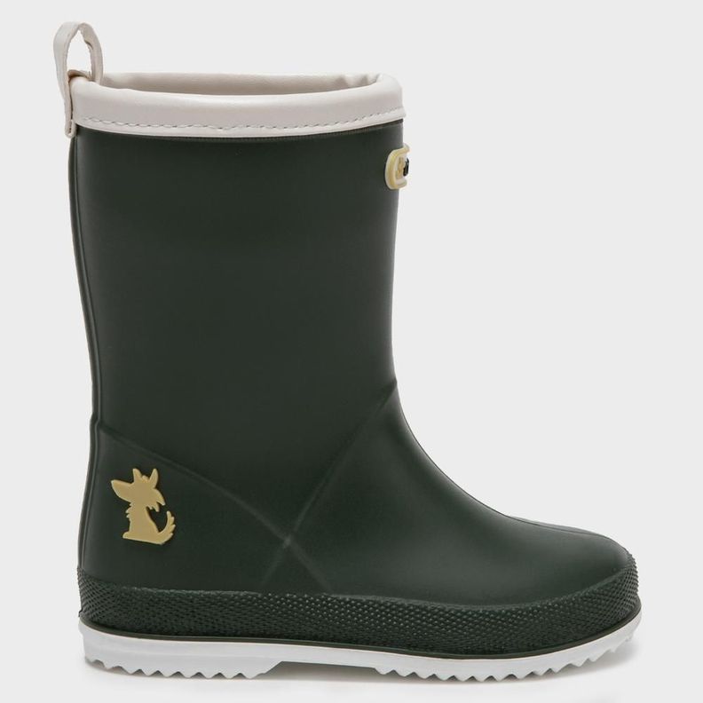 Bota de agua verde militar ribete blanco-1